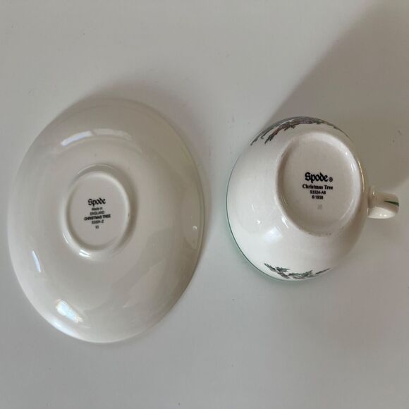 1 Spode Christmas Holiday Tree Teacup Saucer Set Mug Cup S3324-Z 93 & SS3324-A6 - Picture 4 of 6